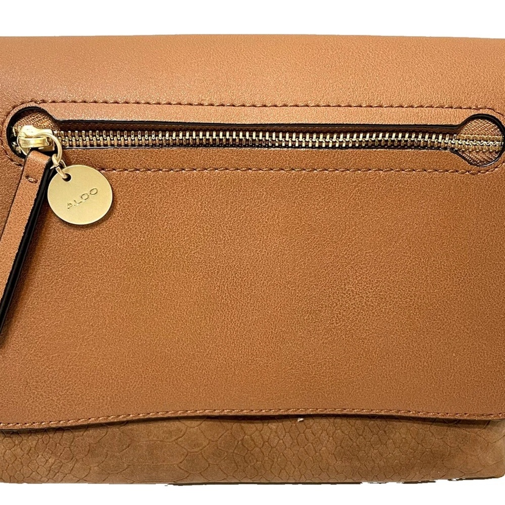 Aldo Brown Crossbody with Gold Accents
